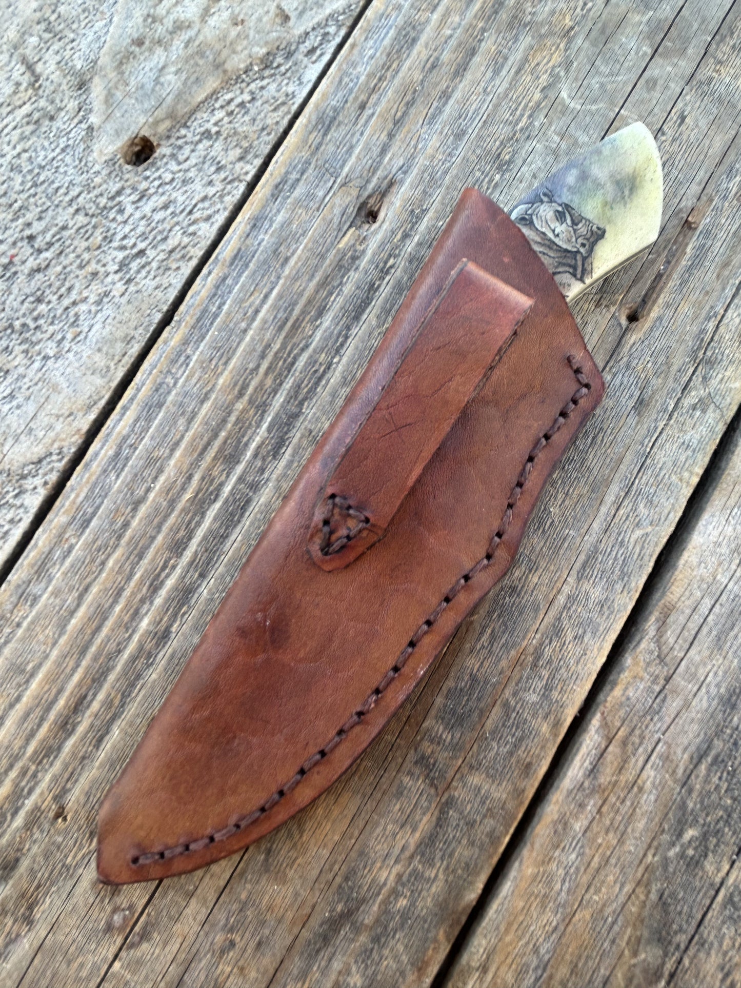 Nkosi - Rhino Mother & Calf Scrimshaw